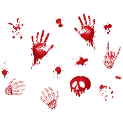 1pc Halloween Bloody Hands Wall Sticker Bloodstain Cat Home Background Grou