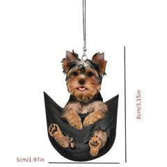 Dog Hanging Ornament Funny Cartoon Car Backpack Chain Rear Animal Pendant
