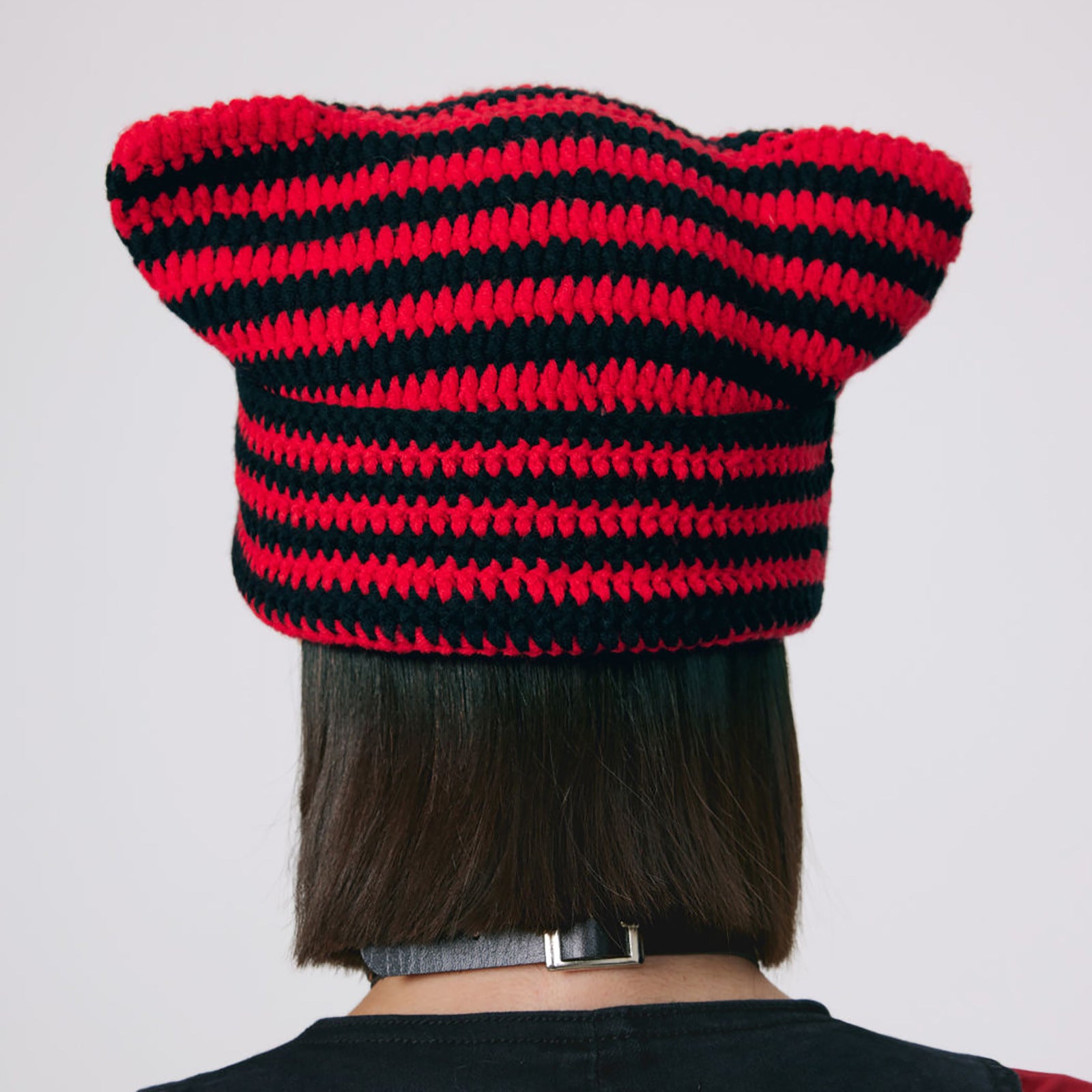 Little Devil Crocheted Wool Hat with Cat's Ears - Halloween Gift