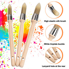 3pcs Window Frame Brushes Glaze Brush Wooden Handle Synthetic Bristles