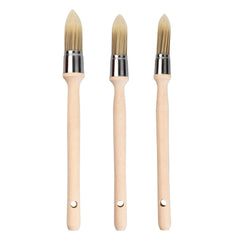 3pcs Window Frame Brushes Glaze Brush Wooden Handle Synthetic Bristles