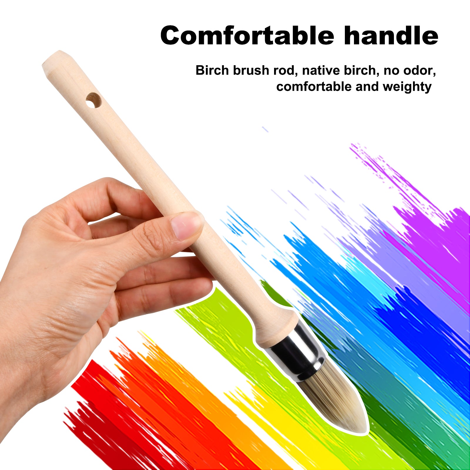 3pcs Window Frame Brushes Glaze Brush Wooden Handle Synthetic Bristles