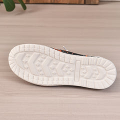 Women's Pumpkin Lace-up Canvas Shoes Low Top Slip-on Flats