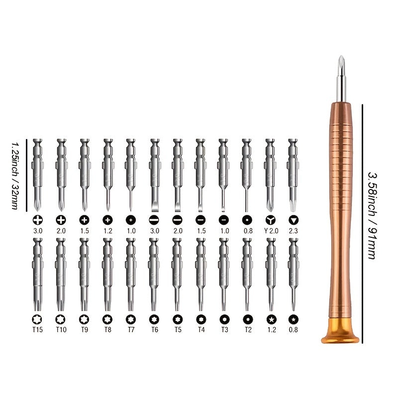 25-in-1 Precision Screwdriver Set for Mobile Laptop Glasses Camera Repair Tool