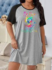 Ombre Cat Raglan Sleep Dress