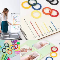 Whiteboard Tape Thin for Dry Erase Board - Set of 12 - Whiteboard Accessories