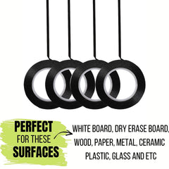 Whiteboard Tape Thin for Dry Erase Board - Set of 12 - Whiteboard Accessories