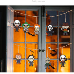 Halloween Pendant Festive Wooden Crafts Skull Decoration