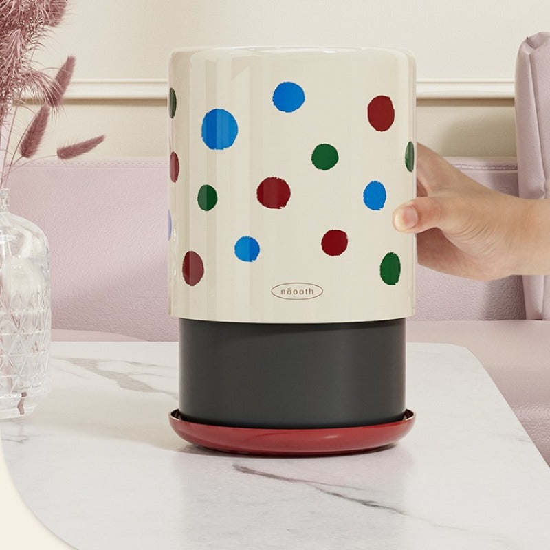 Polka Dot Mini Desktop Trash Can for Office Living Room