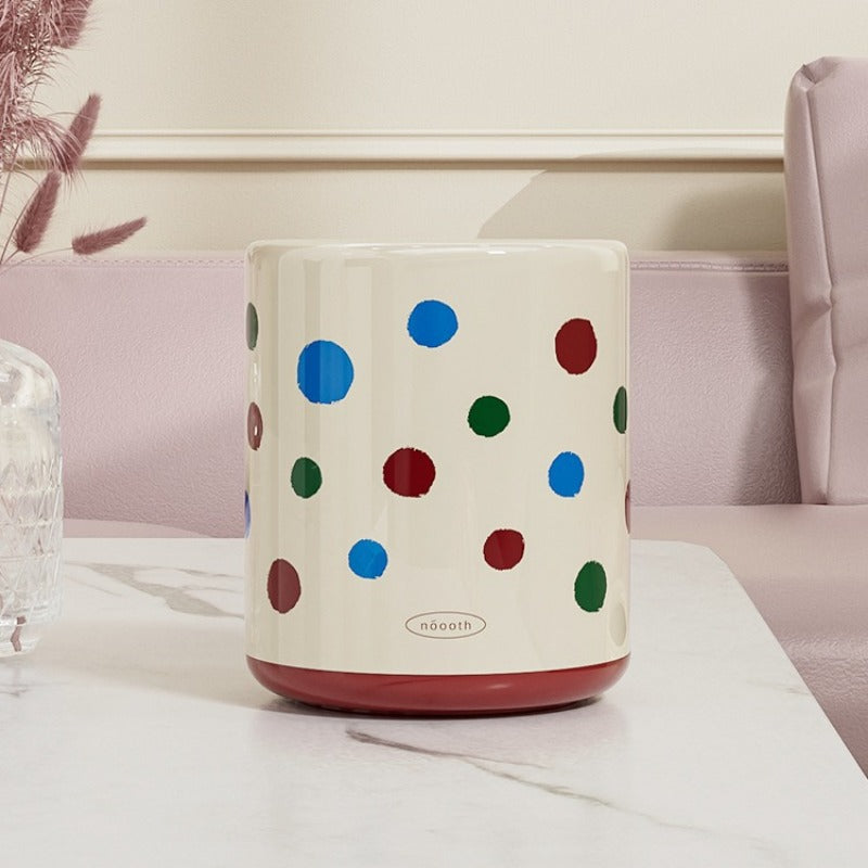 Polka Dot Mini Desktop Trash Can for Office Living Room