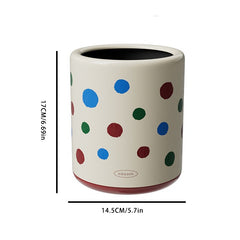 Polka Dot Mini Desktop Trash Can for Office Living Room