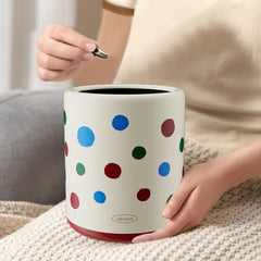 Polka Dot Mini Desktop Trash Can for Office Living Room