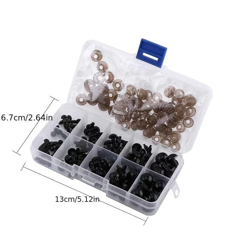 100pcs Plastic Safety Eyes for Dolls, Puppets, and Plush Animals
