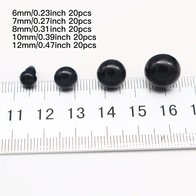 100pcs Plastic Safety Eyes for Dolls, Puppets, and Plush Animals