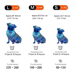 Wooden Dog Puzzle Animal Jigsaw Puzzle Adult Decompression Round Hard Toy