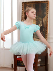 Girls Ballet Skirt Short Sleeved Dance Sports Skirt Breathable Highly Elastic