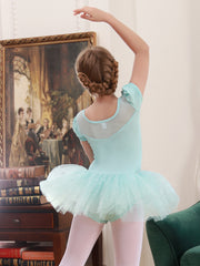 Girls Ballet Skirt Short Sleeved Dance Sports Skirt Breathable Highly Elastic