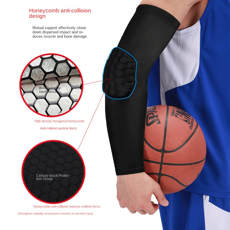 Honeycomb Arm Protector Compression Basketball Football Elbow Guard