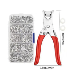 100 Colorful Metal Sewing Buttons Press Studs Snap Fasteners with Pliers Kit