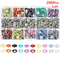 100 Colorful Metal Sewing Buttons Press Studs Snap Fasteners with Pliers Kit