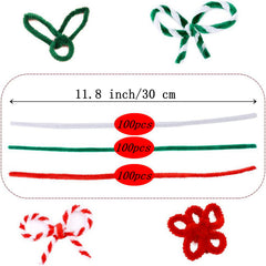 300pcs Christmas Craft Pipe Cleaners Bulk Art for Creative Christmas Decoration