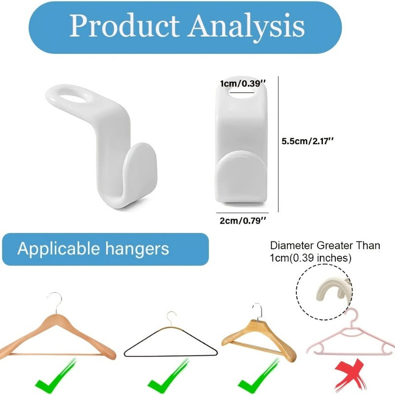 40pcs Heavy Duty Cascading Hanger Extender Hooks Closet Organizer