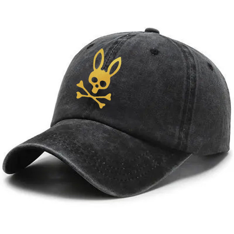 Retro Sun Protection Fishing Cap Rabbit Pattern Breathable Cap
