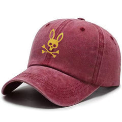 Retro Sun Protection Fishing Cap Rabbit Pattern Breathable Cap