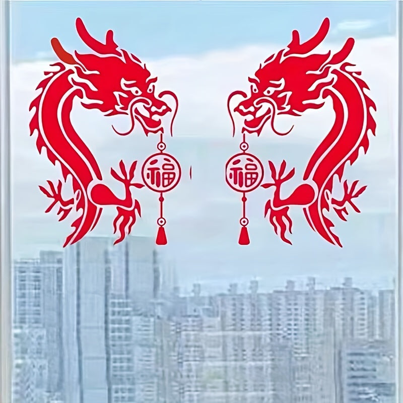 Dragon Year Spring Glass Door Stickers Festive Window Decoration