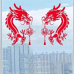 Dragon Year Spring Glass Door Stickers Festive Window Decoration