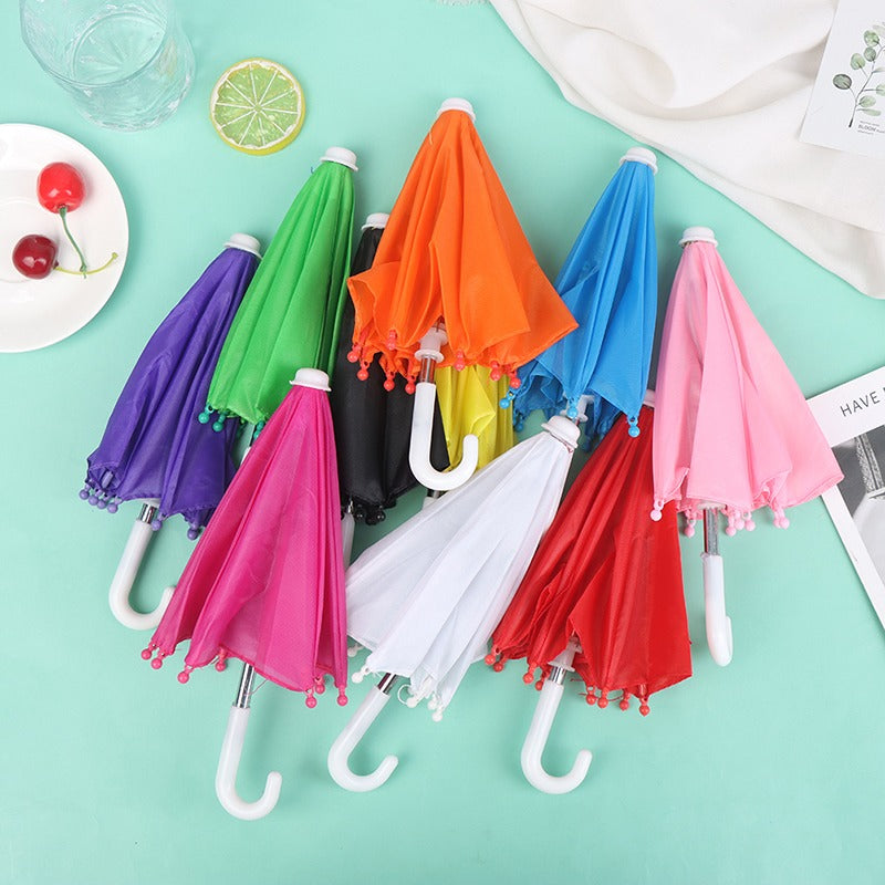 Mini Umbrella Dollhouse Accessories Toys For Girls Colorful Rain Gear Dolls BJD