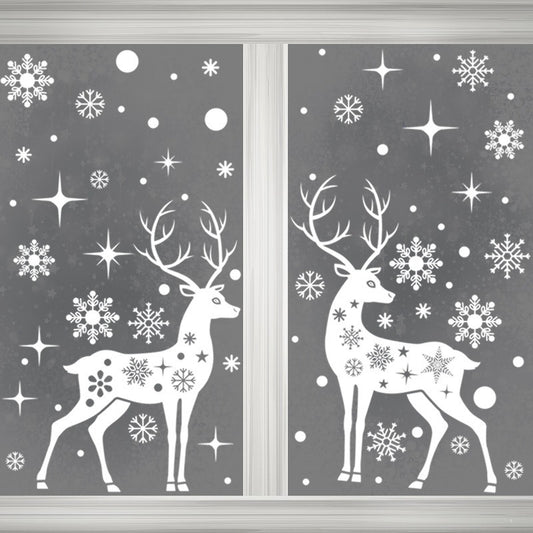 Elk Window Sticker Christmas Decoration Snowflake Sticker