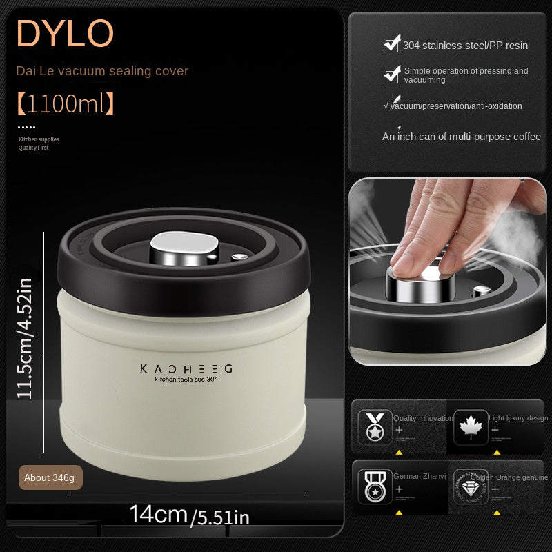 3pcs Stainless Steel Sealed Jar Vacuum Coffee Bean Fresh-keeping Tank