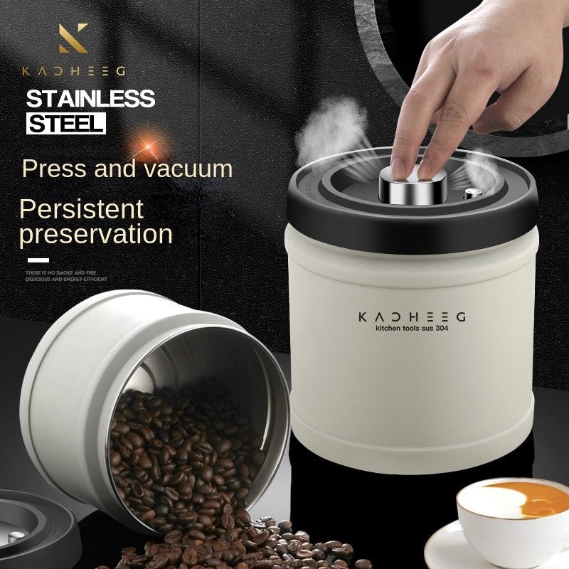 3pcs Stainless Steel Sealed Jar Vacuum Coffee Bean Fresh-keeping Tank