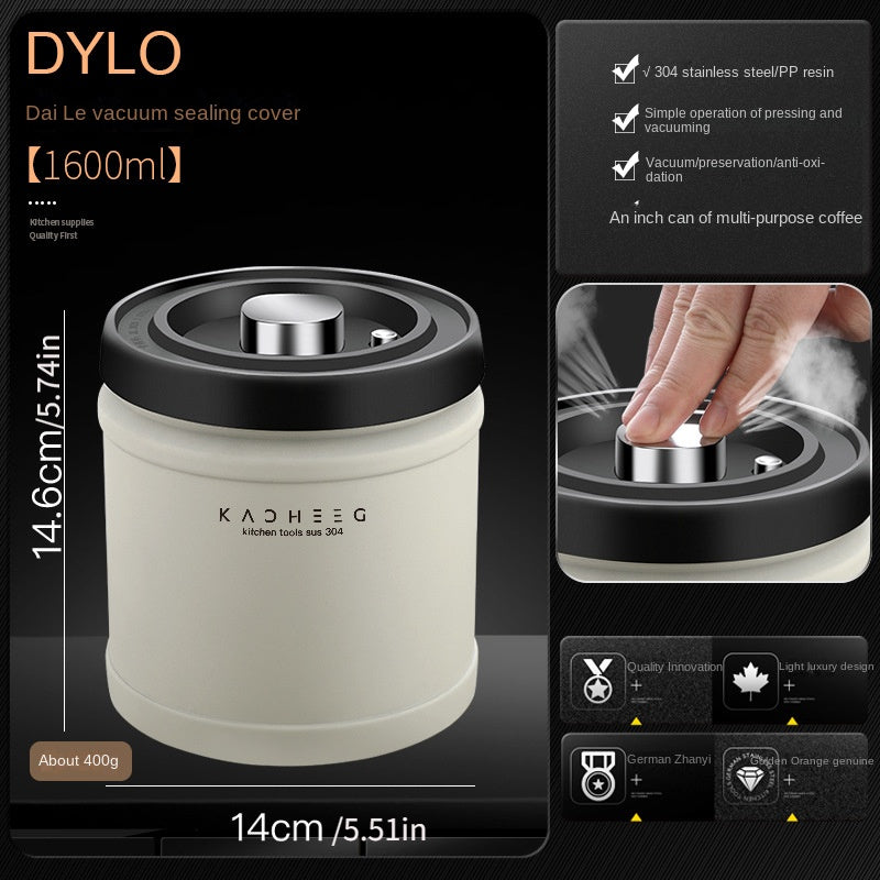 3pcs Stainless Steel Sealed Jar Vacuum Coffee Bean Fresh-keeping Tank