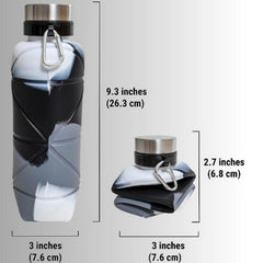 Collapsible Silicone Water Bottle with Metal Cap