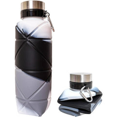 Collapsible Silicone Water Bottle with Metal Cap