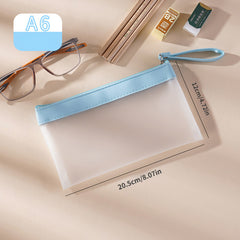 3pcs Frosted Waterproof File Bag for Test Papers & Data Storage