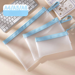 3pcs Frosted Waterproof File Bag for Test Papers & Data Storage
