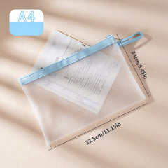 3pcs Frosted Waterproof File Bag for Test Papers & Data Storage