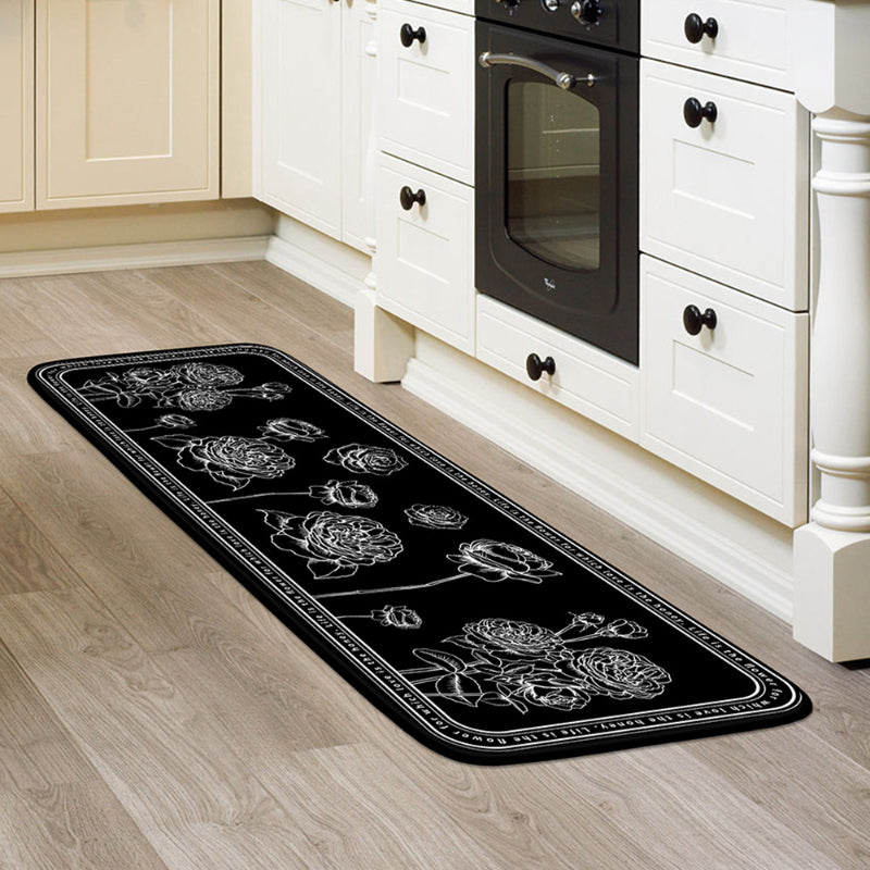 Floral Kitchen Mat Anti Slip Soft Absorbent Bath Mat