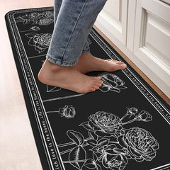 Floral Kitchen Mat Anti Slip Soft Absorbent Bath Mat