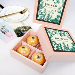 50pcs Round Mooncake Mold Box Macaroon Cupcake Cookie Party Boxes