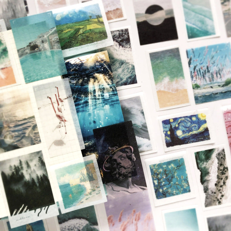 50pcs Washi Stickers Creative Journal Small Fresh DIY Decorative Stickers