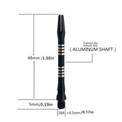 20pcs Aluminum Dart Shaft With Carved Lines - Dart Accessories