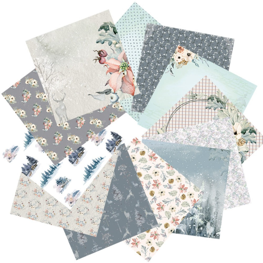24 Sheets Christmas Pattern Paper for DIY Scrapbook and Gift Wrapping