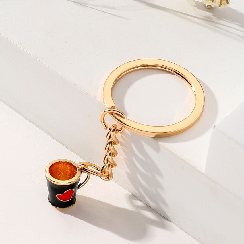 DIY Alloy Drip Cup Pendant Key Chain