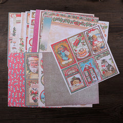 16pcs Vintage Christmas Journal For DIY Gift Background