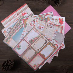 16pcs Vintage Christmas Journal For DIY Gift Background