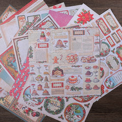 16pcs Vintage Christmas Journal For DIY Gift Background